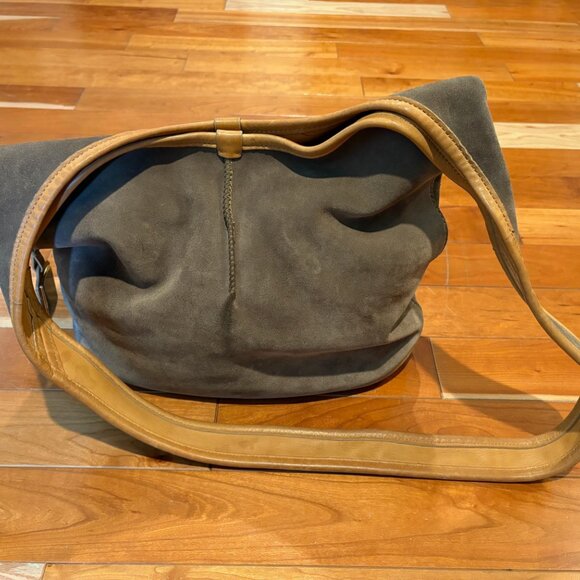 UGG Super Long Overland Hobo Brown Suede Sling Crossbody Bag - Picture 6 of 12